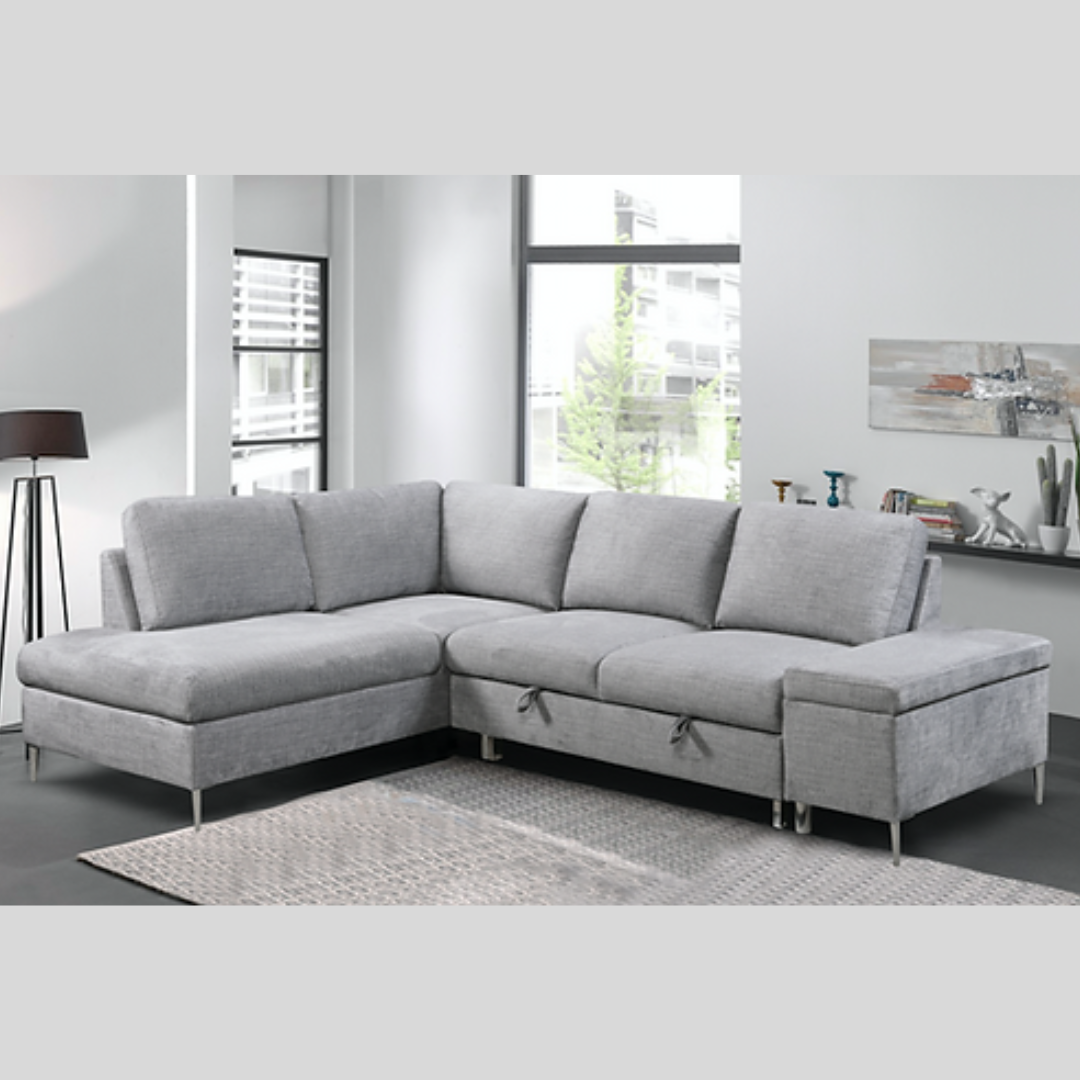 Grey Sectional with Bed