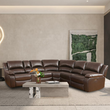 Leather Power Recliner Sectional