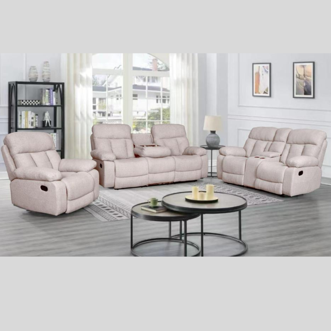 Malia Grey Manual Boucle Recliner Set