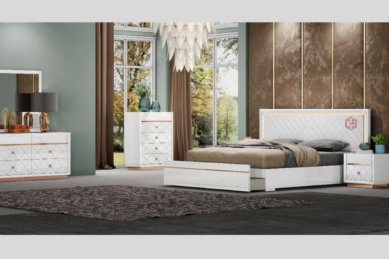 Storage Bedroom Set with Extended Headboard - Eliza