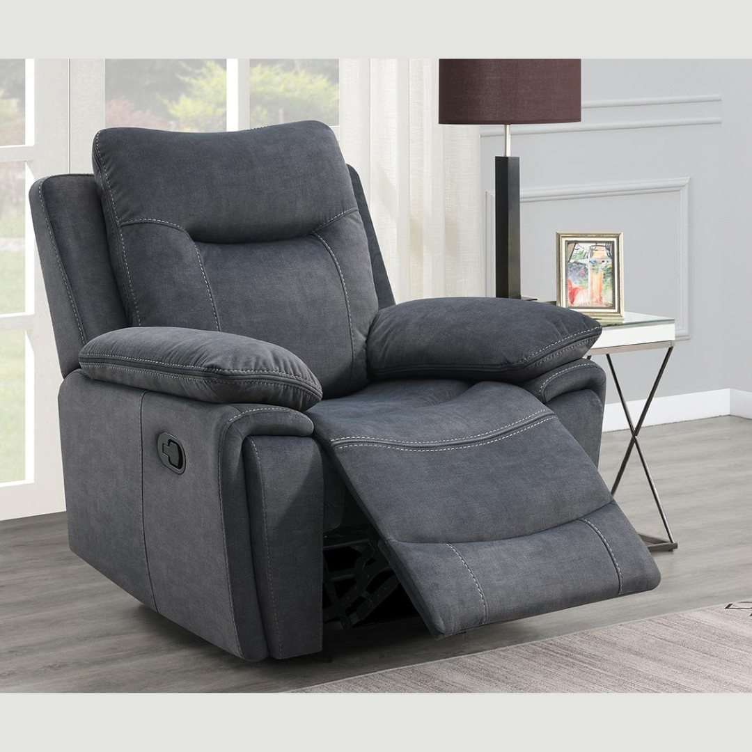 Living Room Grey Recliner Set