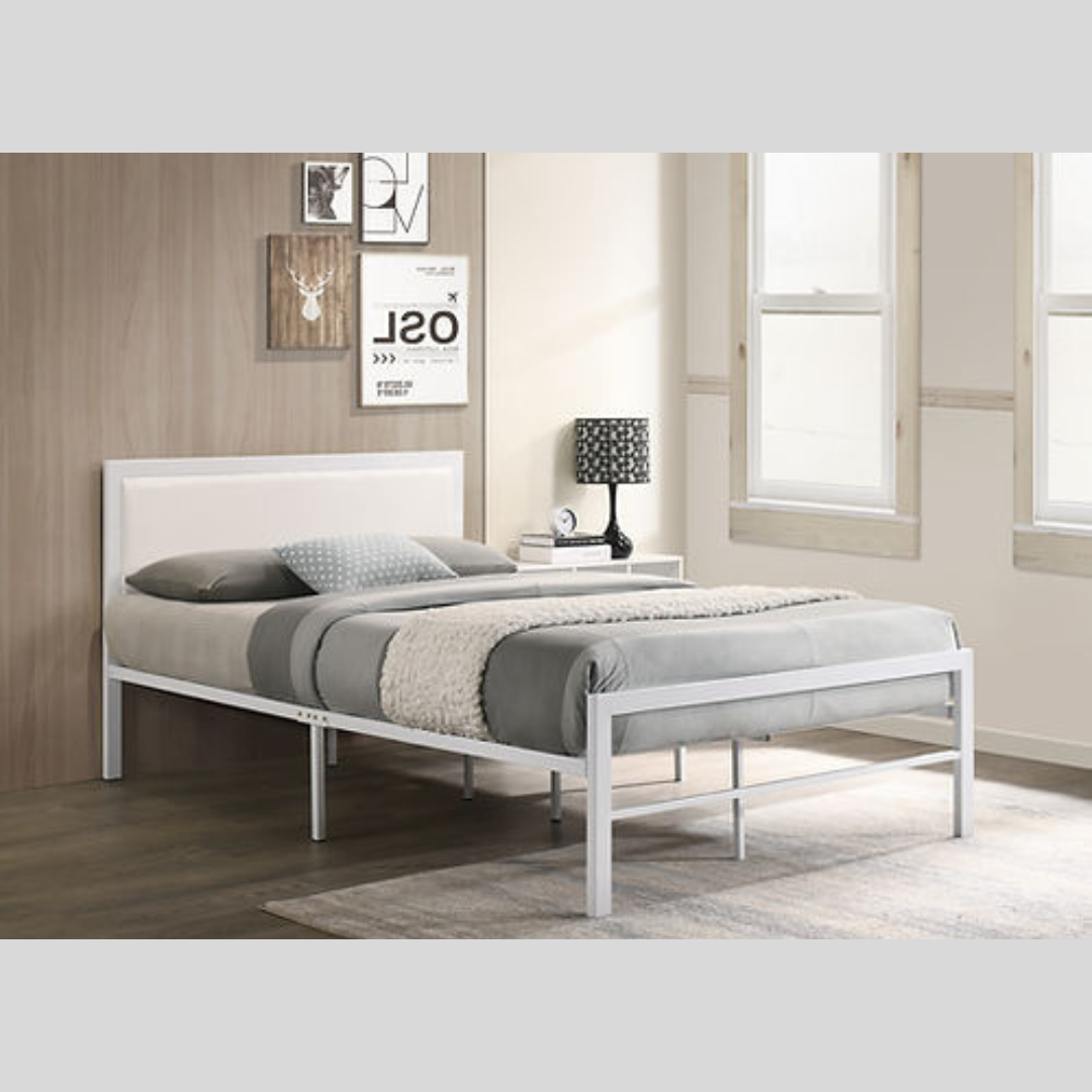 White Platform Queen Bed