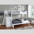 White Single Over Double Bunk Bed