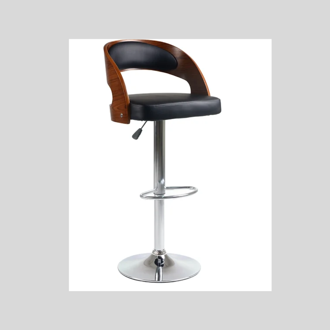 Wooden Leather Bar Stool